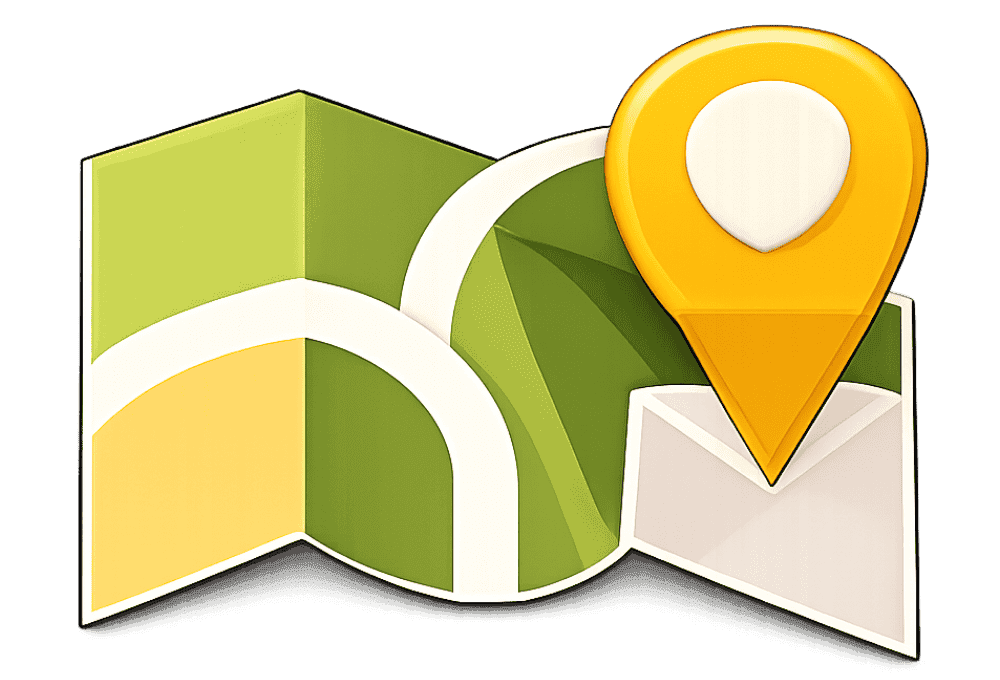 Map directions icon for navigating to a nearby petrol pump using Google Maps